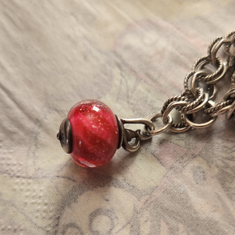 James Avery Silver Finial Glass Charm "RETIRED"